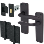 Sassari Matt Black Lever Door Handle Pack - Latch - tradefit - 1