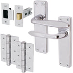 Sassari Polished Chrome Lever Door Handle Pack - Latch - tradefit - 1