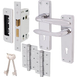 Sassari Polished Chrome Lever Door Handle Pack - 64mm Sashlock - tradefit - 1