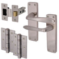 Sassari Satin Nickel Lever Door Handle Pack - Latch