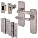Sassari Satin Nickel Lever Door Handle Pack - Latch - tradefit - 1