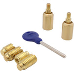 Locking Security Sash Window Stop Set - Pack of 2 with Key - Satin Brass - tradefit - 1
