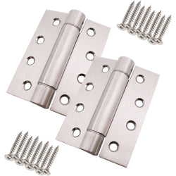 Single Action Spring Hinges 4" Stainless Steel - 102x76x3mm - Satin - Pair - Including Screws - tradefit