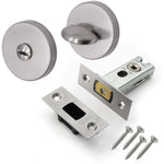 3 inch/76mm Tubular Bathroom Deadbolt Kit - 57mm Backset - Satin Stainless - tradefit - 1