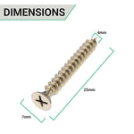 Spare Hinge Screws Pack 100 Pozi Wood Screw Countersunk - 4.0x25mm - Satin Nickel Plated - tradefit - 3