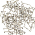 Spare Hinge Screws Pack 100 Pozi Wood Screw Countersunk - 4.0x25mm - Satin Nickel Plated - tradefit - 4
