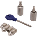 Locking Security Sash Window Stop Set - Pack of 2 with Key - Satin Nickel - tradefit - 1