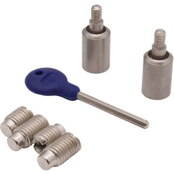 Locking Security Sash Window Stop Set - Pack of 2 with Key - Satin Nickel - tradefit