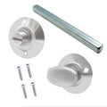 Victorian Ringed Bathroom Turn & Release - 5mm Spindle - Satin Chrome
