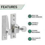 Beehive Lockable Sash Window Fastener - Satin Chrome - tradefit - 2