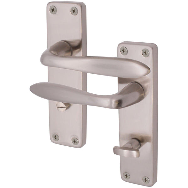 Sassari Satin Nickel Lever Door Handles - Bathroom - tradefit - Featured Image