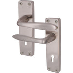 Sassari Satin Nickel Lever Lock Door Handle - Keyhole - tradefit - 1
