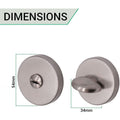 2.5 inch/64mm Tubular Bathroom Deadbolt Kit - 44mm Backset - Satin Stainless - tradefit