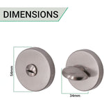 2.5 inch/64mm Tubular Bathroom Deadbolt Kit - 44mm Backset - Satin Stainless - tradefit - 5