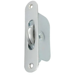 Sash Pulley 40mm Roller Radius Faceplate - 118x26mm - Satin Chrome - tradefit