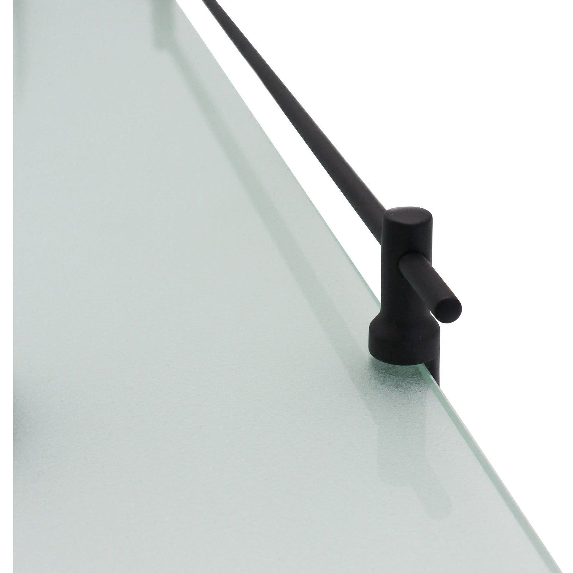 Glass Bathroom Shelf - Matt Black - tradefit
