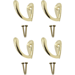 Single Robe Hook - Brass Plated - Pack of 4 - tradefit