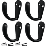 Single Robe Hook - MATT BLACK - Pack of 4 - tradefit - 1