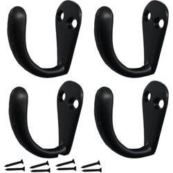 Single Robe Hook - MATT BLACK - Pack of 4 - tradefit