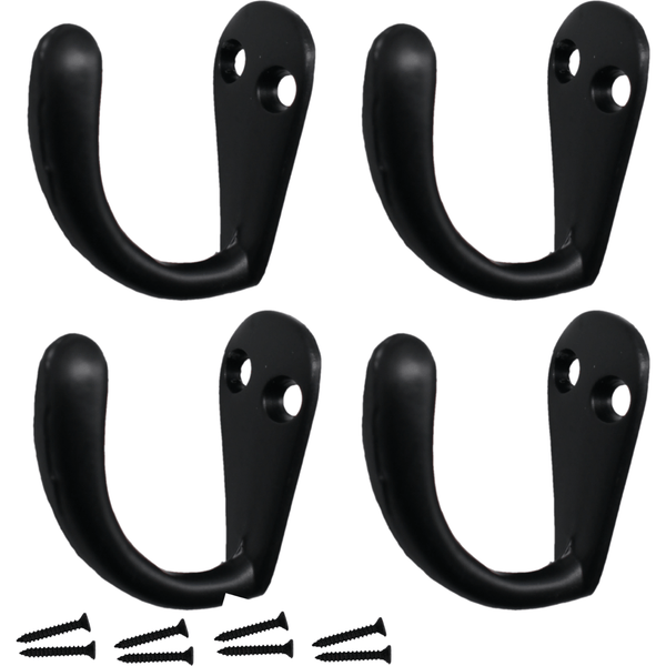 Single Robe Hook - MATT BLACK - Pack of 4 - tradefit - Featured Image
