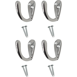 Single Robe Hook - Polished Chrome - Pack of 4 - tradefit