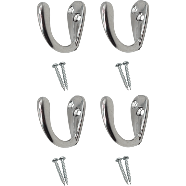 Single Robe Hook - Polished Chrome - Pack of 4 - tradefit - Featured Image