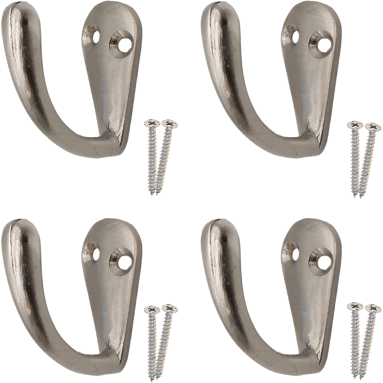 Single Robe Hook - Satin Nickel - Pack of 4 - tradefit - Featured Image