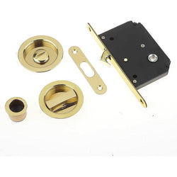 Sliding Door Bathroom Mortice Lock - Polished Brass Lacquered - tradefit
