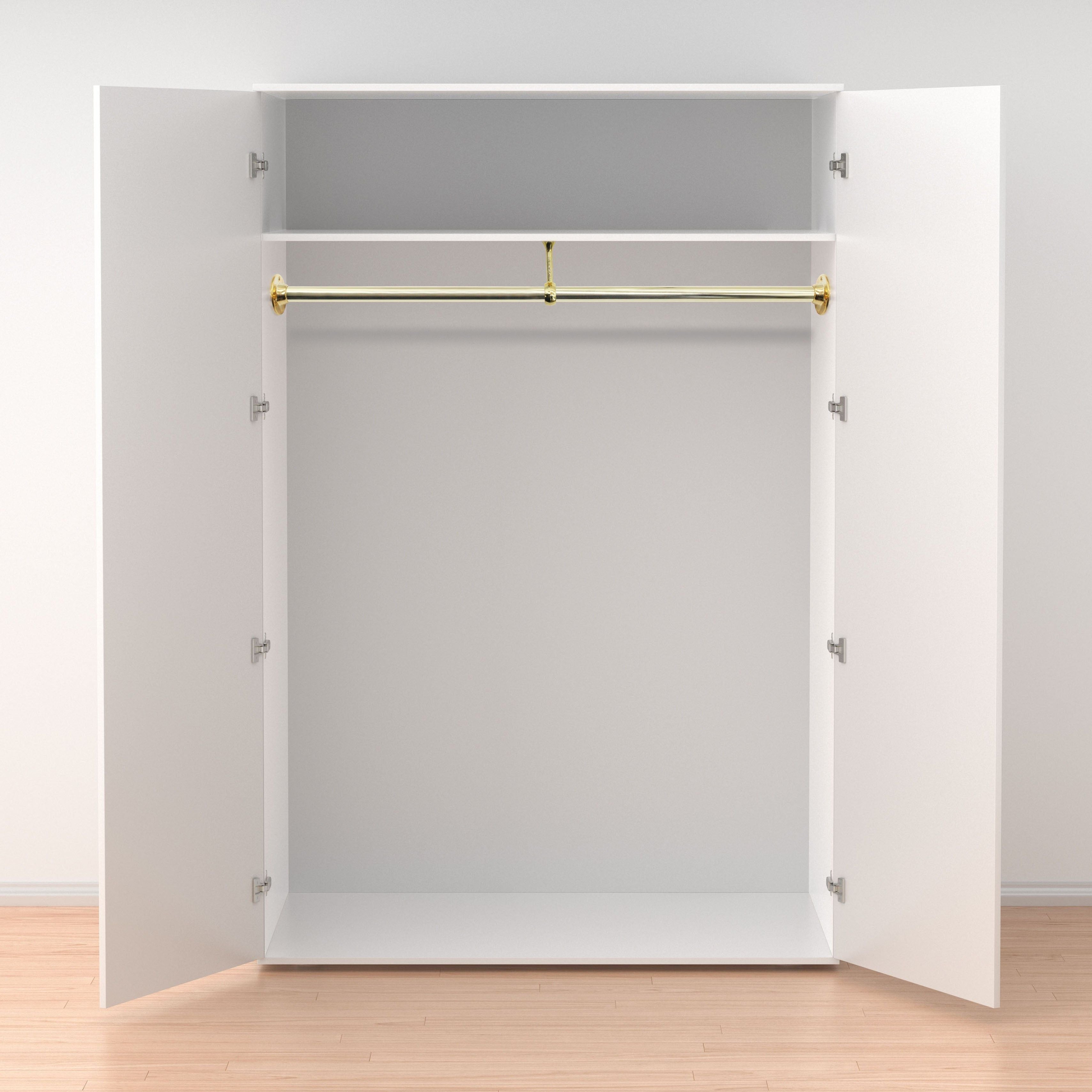 Wardrobe Clothes Rail Kit 19mm x 2438mm Brass Plated tradefit