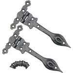 Black Iron Spear Pattern Antique Wrought Cast Iron Hinge - 150mm / 6 Inch - Black - tradefit - 1