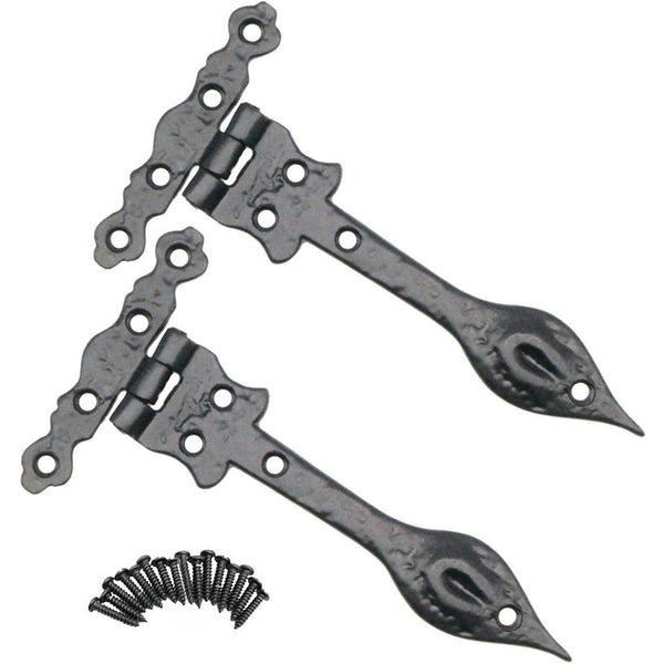 Black Iron Spear Pattern Antique Wrought Cast Iron Hinge - 150mm / 6 Inch - Black - tradefit - Featured Image