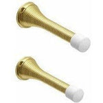 Spring Door Stop Brass Plated - Pack of 2 - tradefit - 1