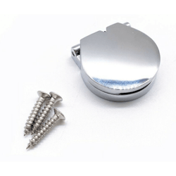 Sprung Budget Lock Escutcheon Spring Flap Keyhole Cover - Polished Chrome Plated - tradefit