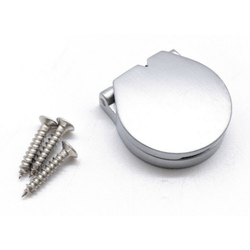 Sprung Budget Lock Escutcheon Spring Flap Keyhole Cover - Satin Chrome Plated - tradefit