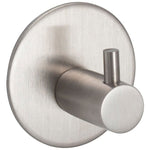 Single Robe Hooks on Plate Self Adhesive - 48mm Dia - Satin Stainless Steel (B2B) - tradefit - 1