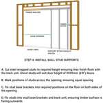 Pocket Door Kit for Double Doors With Synchronised Opening - 1200 x 2400mm Max Door Size - 120mm Finished Wall Thickness - tradefit - 9