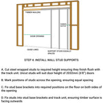 Pocket Door Kit for Single Doors - 1200 x 2440mm Max Door Size - 120mm Finished Wall Thickness - tradefit - 10