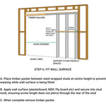 Pocket Door Kit for Single Doors with Soft Close - 1200 x 2400mm Max Door Size - 120mm Finished Wall Thickness - tradefit - 11