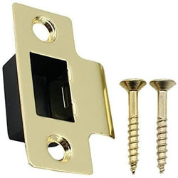 Tubular Latch Faceplate Strike Frame Keep and Dust Box - Polished Brass Finish - tradefit