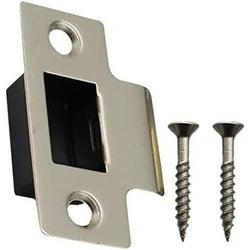 Tubular Latch Faceplate Strike Frame Keep and Dust Box - Satin Nickel - tradefit