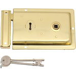 Traditional Rim Sashlock - Surface Mounted Lock 156 x 106mm - Polished Brass - tradefit - 1
