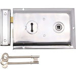 Traditional Rim Sashlock - Surface Mounted Lock 156 x 106mm - Polished Chrome - tradefit - 1