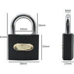 Tricircle Iron Padlock - 38mm - Black - tradefit - 2