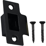 Tubular Latch Faceplate Strike Frame Keep and Dust Box - Matt Black - tradefit - 1