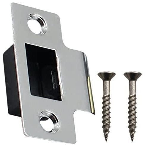 Tubular Latch Faceplate Strike Frame Keep and Dust Box - Polished Chrome - tradefit - Featured Image