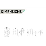 2.5 inch/64mm Bathroom Tubular Deadbolt Set - 44mm Backset - Antique Black - tradefit - 5