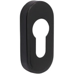 Upright Euro Escutcheon Oval Shaped Keyhole Cover - Matt Black - tradefit - 1