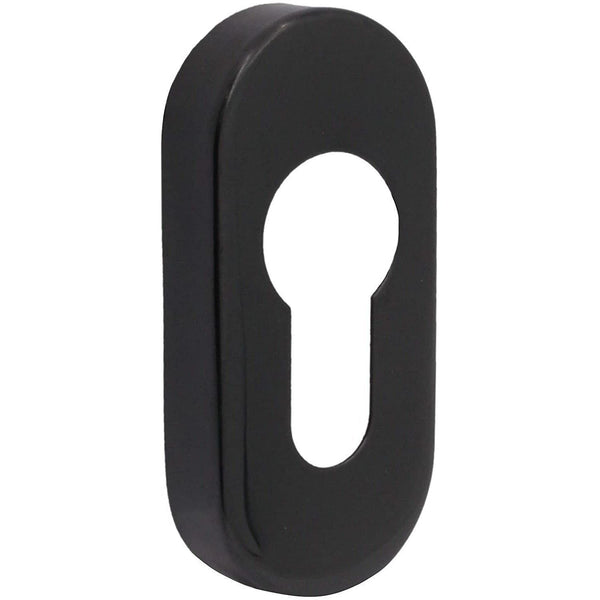 Upright Euro Escutcheon Oval Shaped Keyhole Cover - Matt Black - tradefit - Featured Image