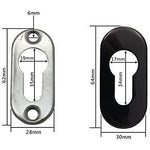 Upright Euro Escutcheon Oval Shaped Keyhole Cover - Matt Black - tradefit - 2