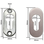 Upright Euro Escutcheon Oval Shaped Keyhole Cover - Satin Stainless Steel - tradefit - 2